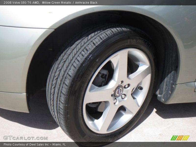Willow Green Metallic / Anthracite Black 2008 Volvo S80 T6 AWD