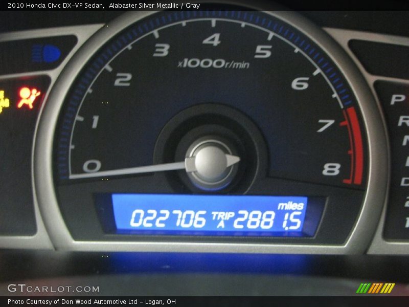 Alabaster Silver Metallic / Gray 2010 Honda Civic DX-VP Sedan