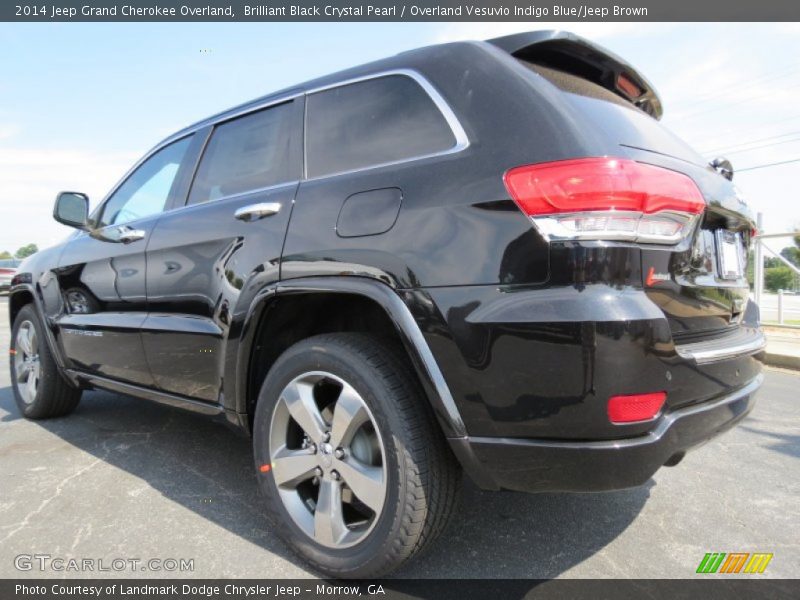 Brilliant Black Crystal Pearl / Overland Vesuvio Indigo Blue/Jeep Brown 2014 Jeep Grand Cherokee Overland