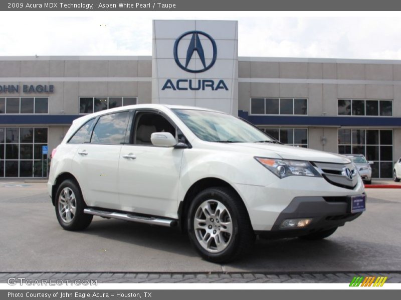 Aspen White Pearl / Taupe 2009 Acura MDX Technology