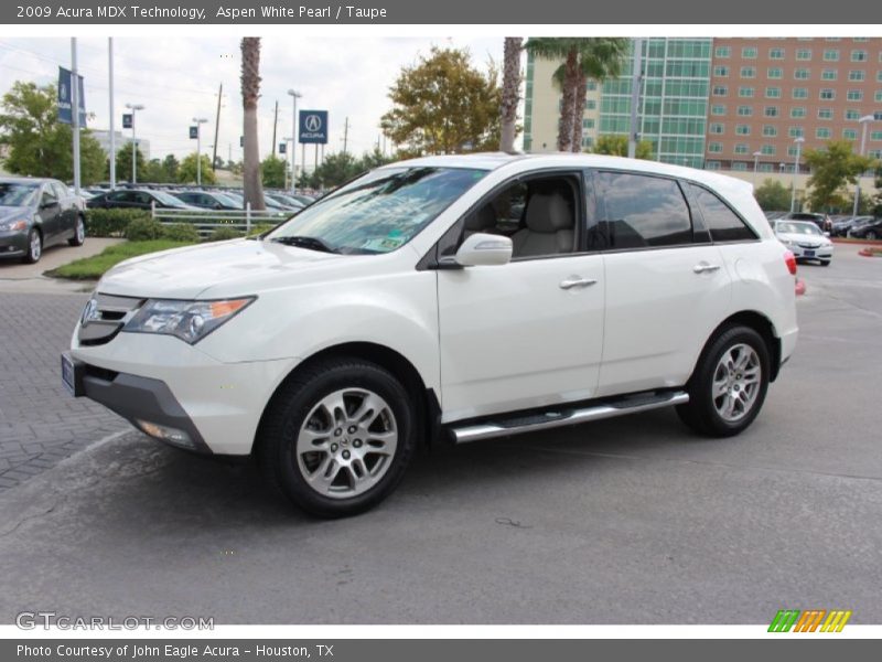 Aspen White Pearl / Taupe 2009 Acura MDX Technology