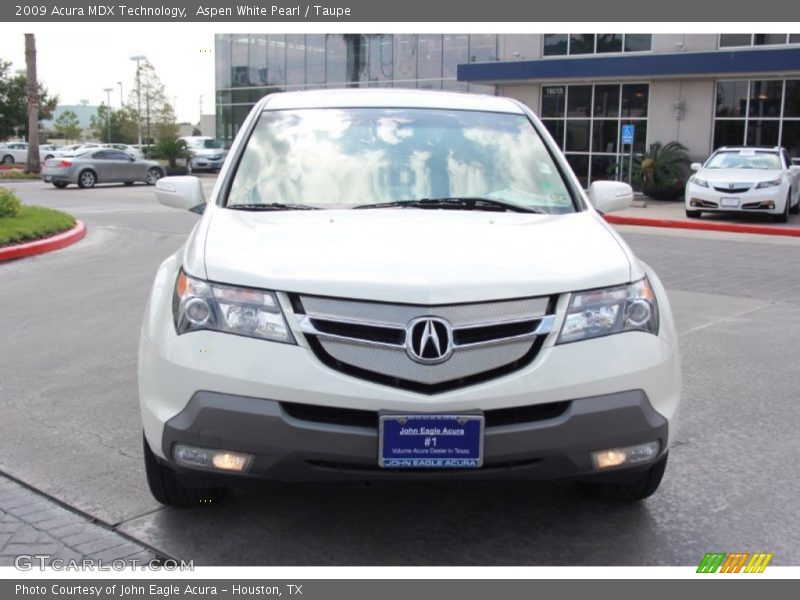Aspen White Pearl / Taupe 2009 Acura MDX Technology