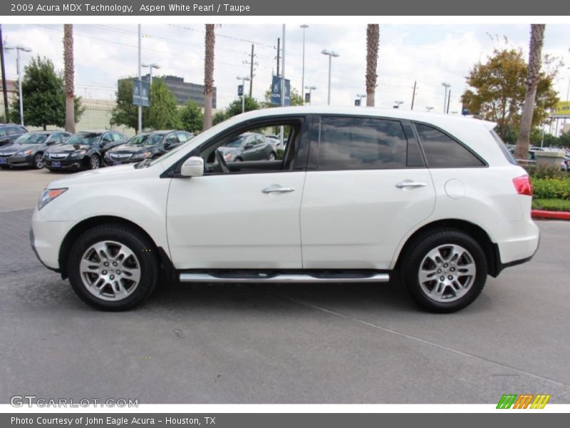Aspen White Pearl / Taupe 2009 Acura MDX Technology