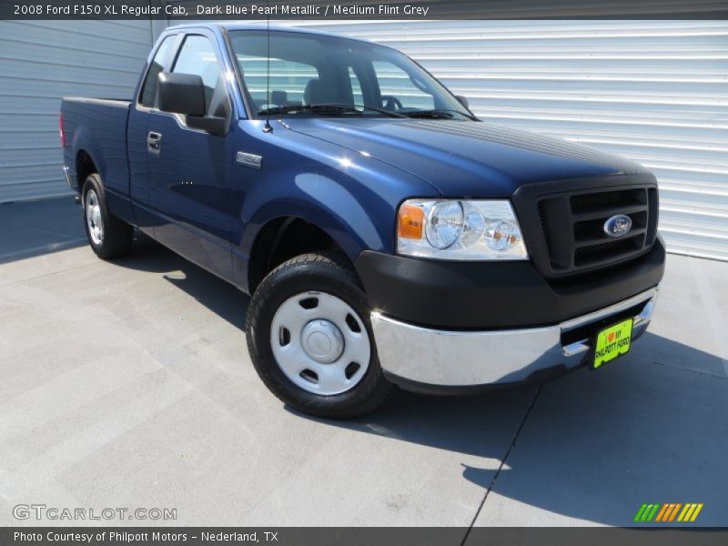 Dark Blue Pearl Metallic / Medium Flint Grey 2008 Ford F150 XL Regular Cab
