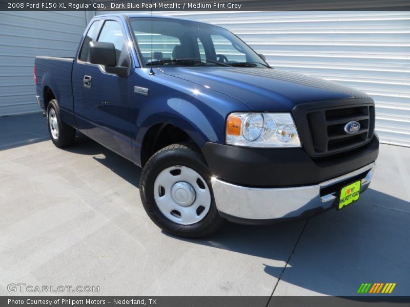 Dark Blue Pearl Metallic / Medium Flint Grey 2008 Ford F150 XL Regular Cab