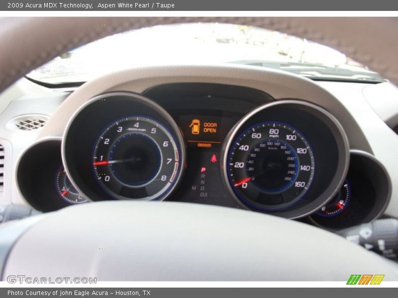 Aspen White Pearl / Taupe 2009 Acura MDX Technology