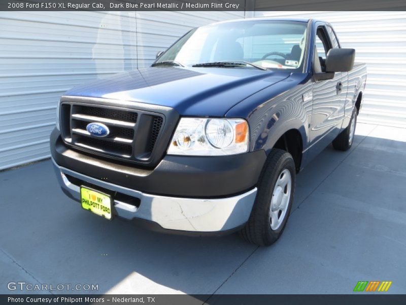 Dark Blue Pearl Metallic / Medium Flint Grey 2008 Ford F150 XL Regular Cab