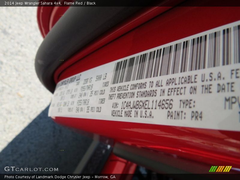 2014 Wrangler Sahara 4x4 Flame Red Color Code PR4