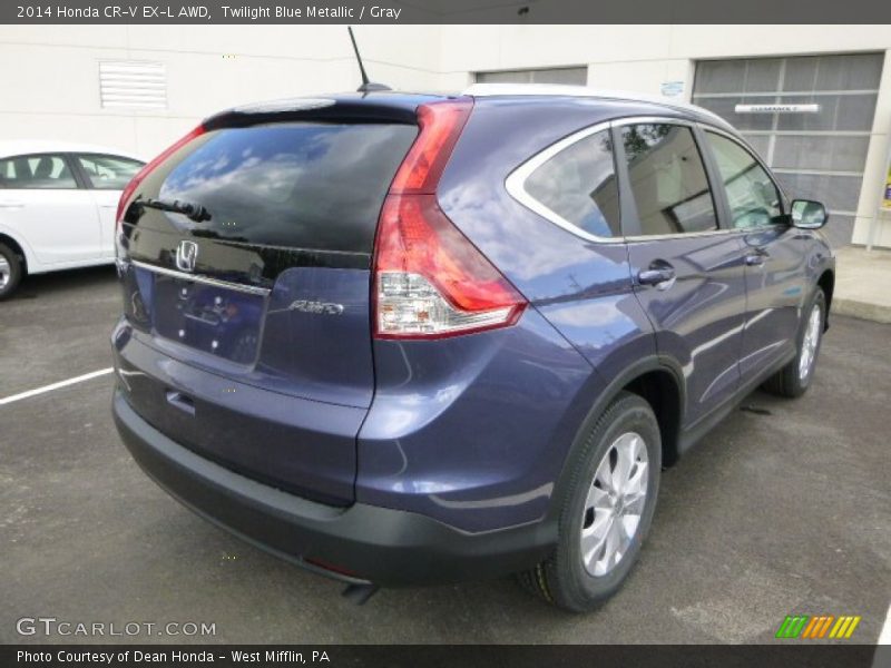 Twilight Blue Metallic / Gray 2014 Honda CR-V EX-L AWD