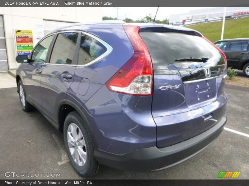 Twilight Blue Metallic / Gray 2014 Honda CR-V EX-L AWD