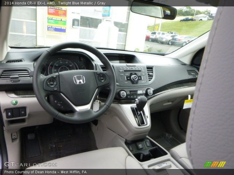 Twilight Blue Metallic / Gray 2014 Honda CR-V EX-L AWD