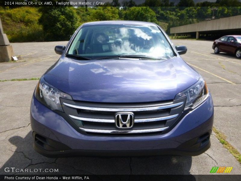 Twilight Blue Metallic / Gray 2014 Honda CR-V LX AWD