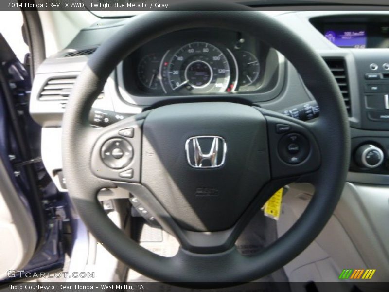 Twilight Blue Metallic / Gray 2014 Honda CR-V LX AWD