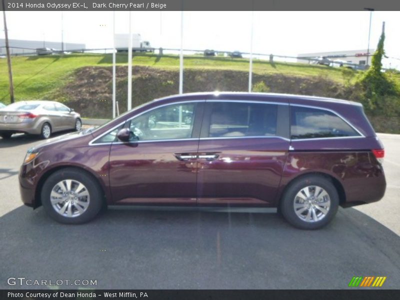 Dark Cherry Pearl / Beige 2014 Honda Odyssey EX-L