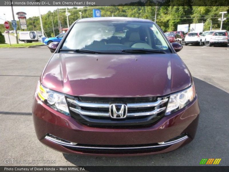 Dark Cherry Pearl / Beige 2014 Honda Odyssey EX-L