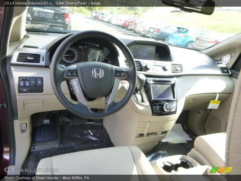 Dark Cherry Pearl / Beige 2014 Honda Odyssey EX-L
