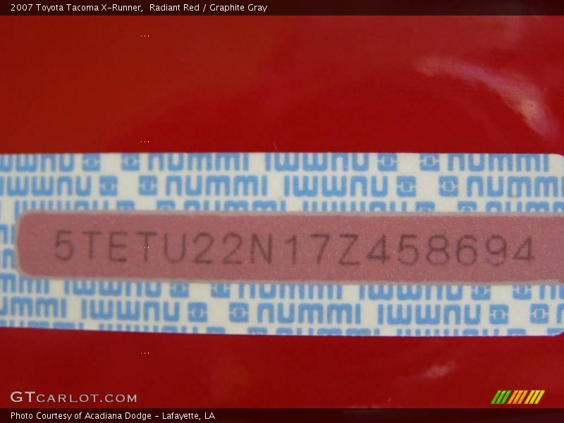 Radiant Red / Graphite Gray 2007 Toyota Tacoma X-Runner