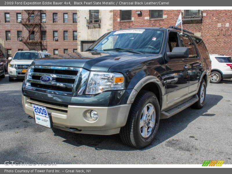 Black Pearl Slate Metallic / Charcoal Black Leather/Camel 2009 Ford Expedition Eddie Bauer 4x4