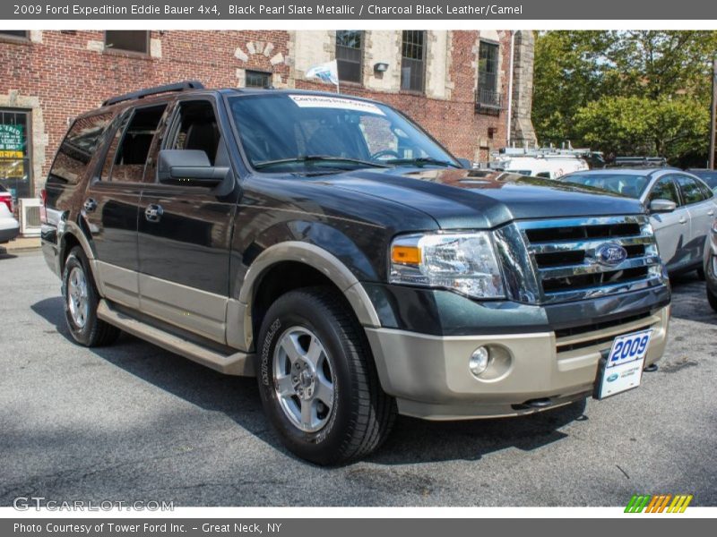 Black Pearl Slate Metallic / Charcoal Black Leather/Camel 2009 Ford Expedition Eddie Bauer 4x4