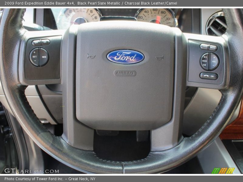 Black Pearl Slate Metallic / Charcoal Black Leather/Camel 2009 Ford Expedition Eddie Bauer 4x4