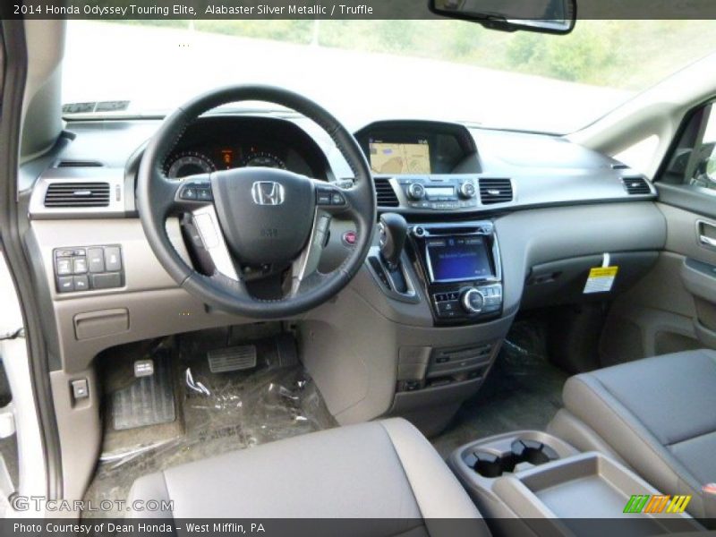 Alabaster Silver Metallic / Truffle 2014 Honda Odyssey Touring Elite