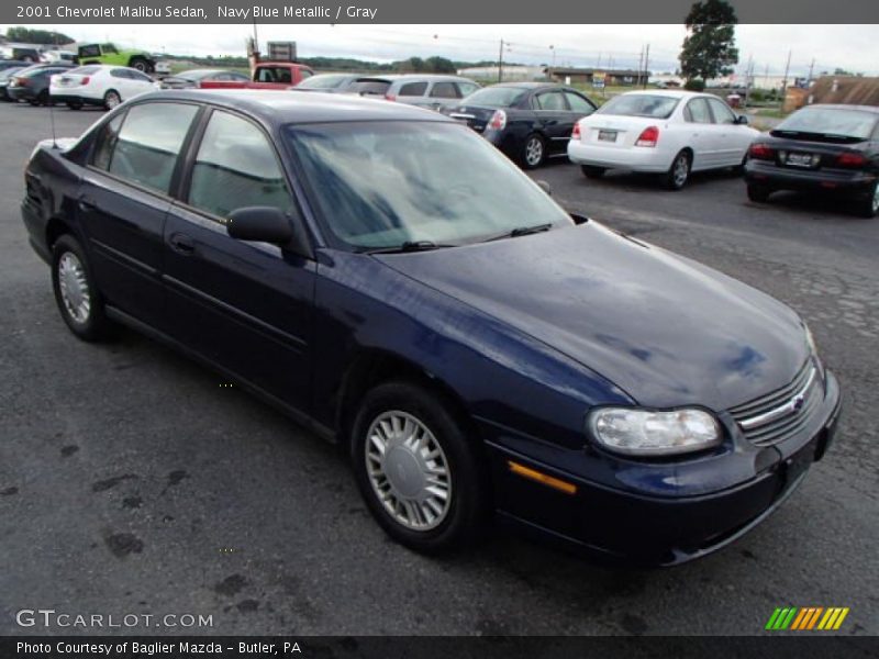 Navy Blue Metallic / Gray 2001 Chevrolet Malibu Sedan
