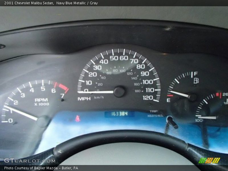 Navy Blue Metallic / Gray 2001 Chevrolet Malibu Sedan