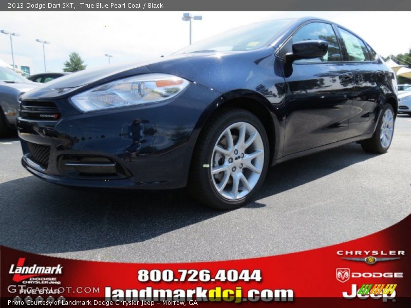 True Blue Pearl Coat / Black 2013 Dodge Dart SXT