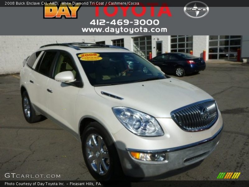 White Diamond Tri Coat / Cashmere/Cocoa 2008 Buick Enclave CXL AWD