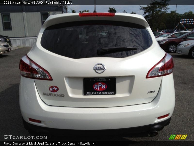 Pearl White / Beige 2012 Nissan Murano S AWD
