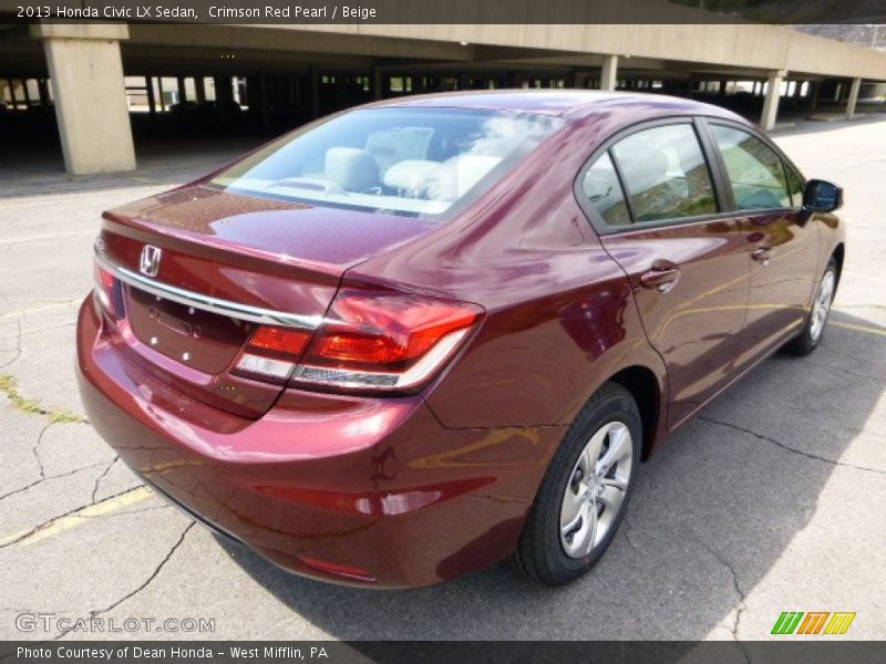 Crimson Red Pearl / Beige 2013 Honda Civic LX Sedan