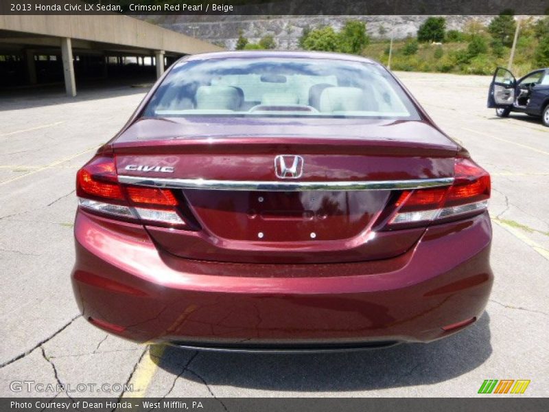 Crimson Red Pearl / Beige 2013 Honda Civic LX Sedan