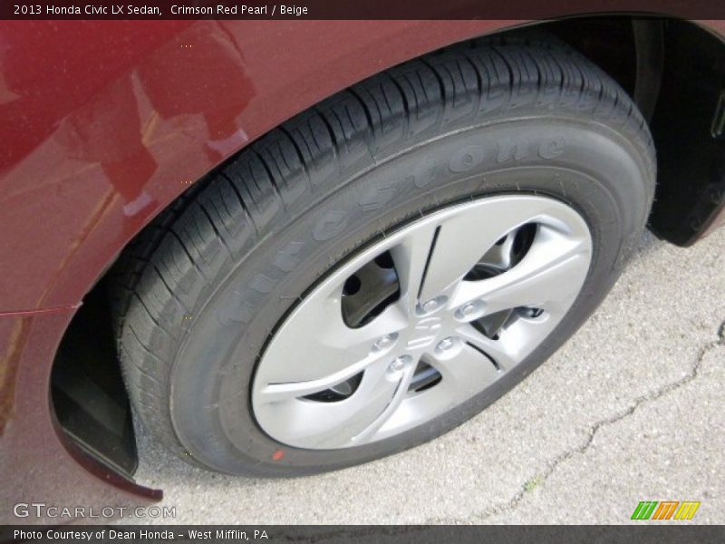 Crimson Red Pearl / Beige 2013 Honda Civic LX Sedan