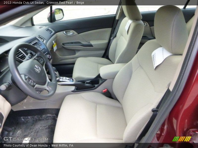 Crimson Red Pearl / Beige 2013 Honda Civic LX Sedan