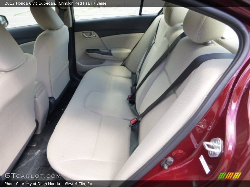 Crimson Red Pearl / Beige 2013 Honda Civic LX Sedan