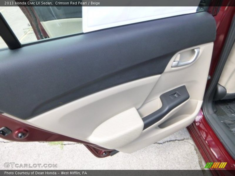 Crimson Red Pearl / Beige 2013 Honda Civic LX Sedan