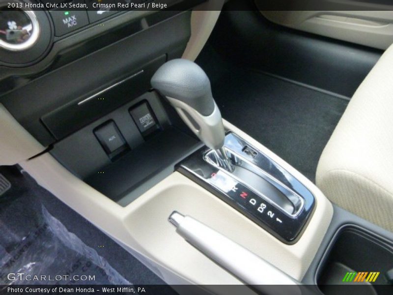 Crimson Red Pearl / Beige 2013 Honda Civic LX Sedan