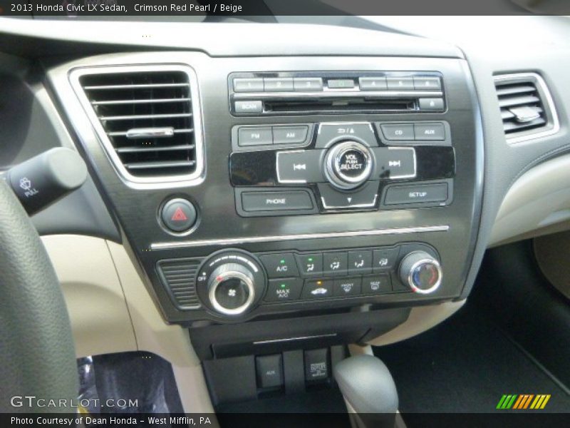 Crimson Red Pearl / Beige 2013 Honda Civic LX Sedan