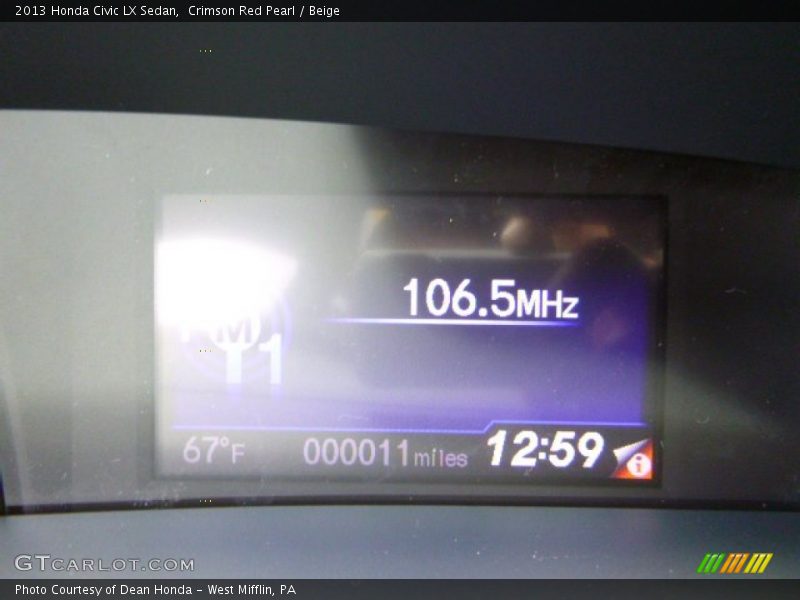 Crimson Red Pearl / Beige 2013 Honda Civic LX Sedan
