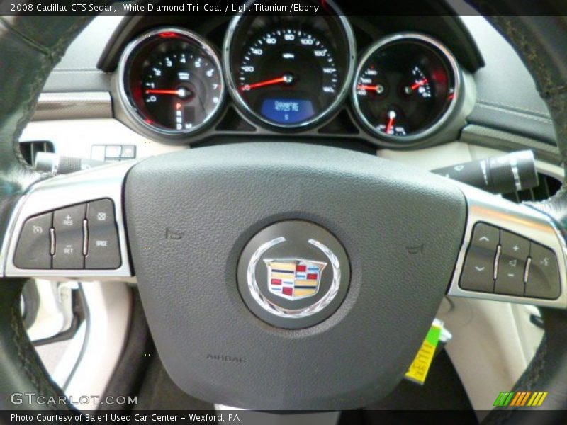 White Diamond Tri-Coat / Light Titanium/Ebony 2008 Cadillac CTS Sedan
