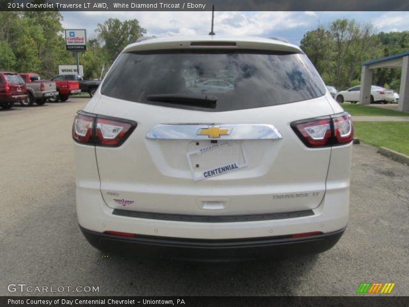 White Diamond Tricoat / Ebony 2014 Chevrolet Traverse LT AWD