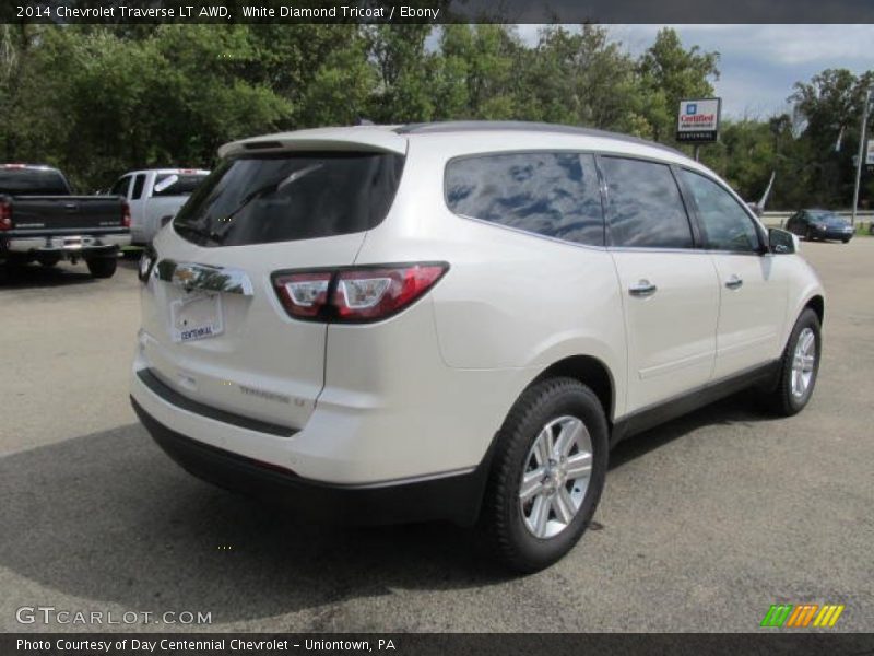 White Diamond Tricoat / Ebony 2014 Chevrolet Traverse LT AWD