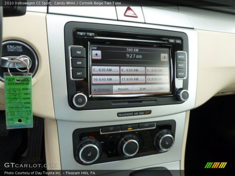Candy White / Cornsilk Beige Two Tone 2010 Volkswagen CC Sport