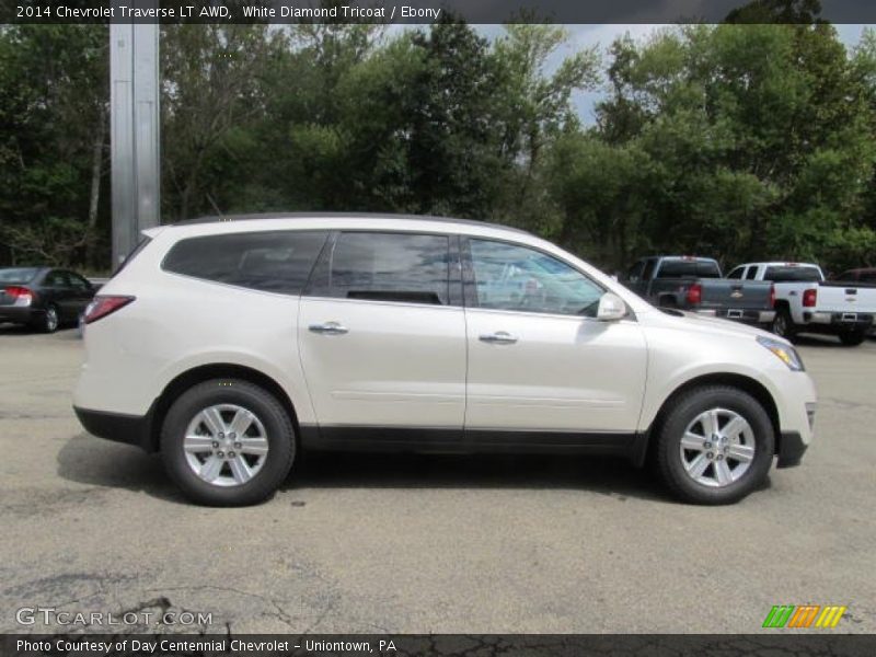 White Diamond Tricoat / Ebony 2014 Chevrolet Traverse LT AWD