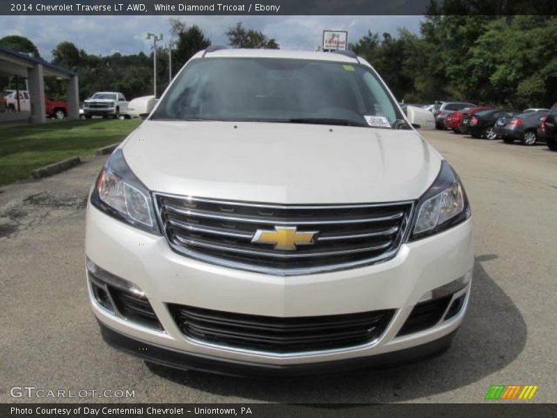 White Diamond Tricoat / Ebony 2014 Chevrolet Traverse LT AWD