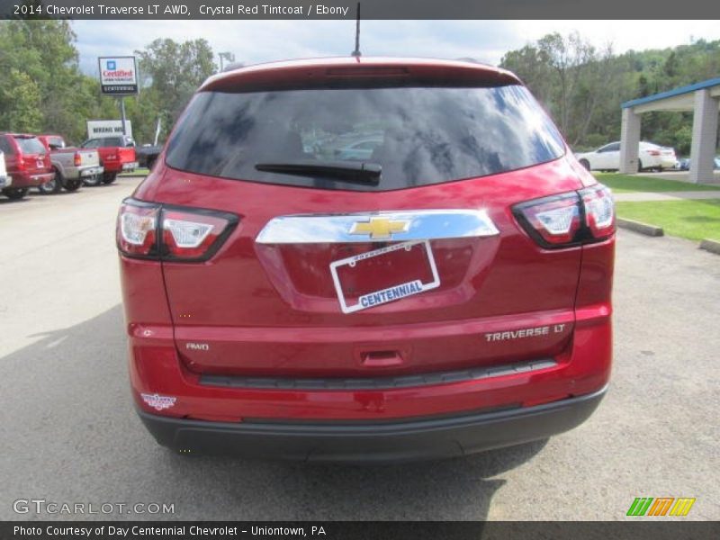 Crystal Red Tintcoat / Ebony 2014 Chevrolet Traverse LT AWD