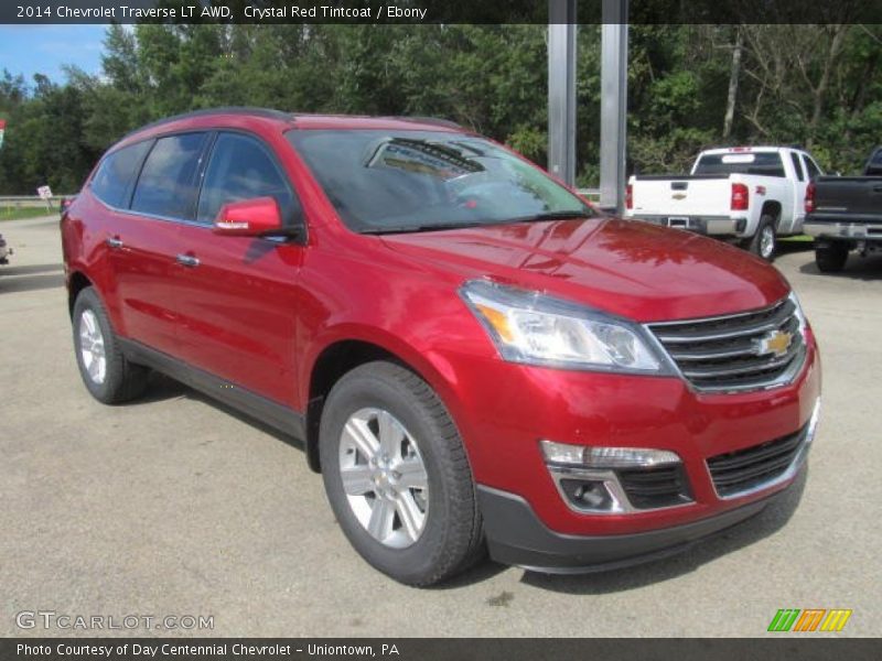 Crystal Red Tintcoat / Ebony 2014 Chevrolet Traverse LT AWD