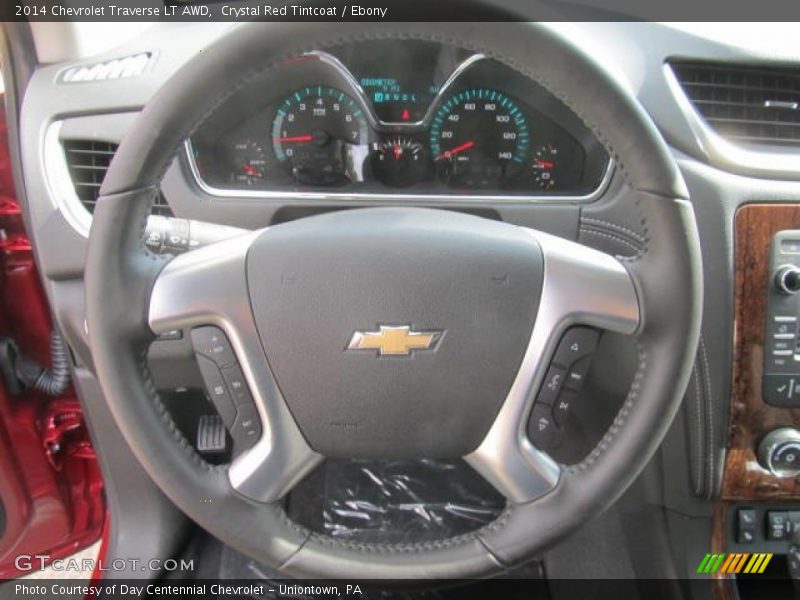 Crystal Red Tintcoat / Ebony 2014 Chevrolet Traverse LT AWD