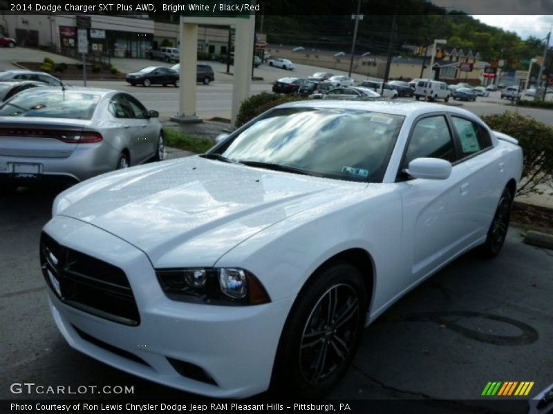 Bright White / Black/Red 2014 Dodge Charger SXT Plus AWD