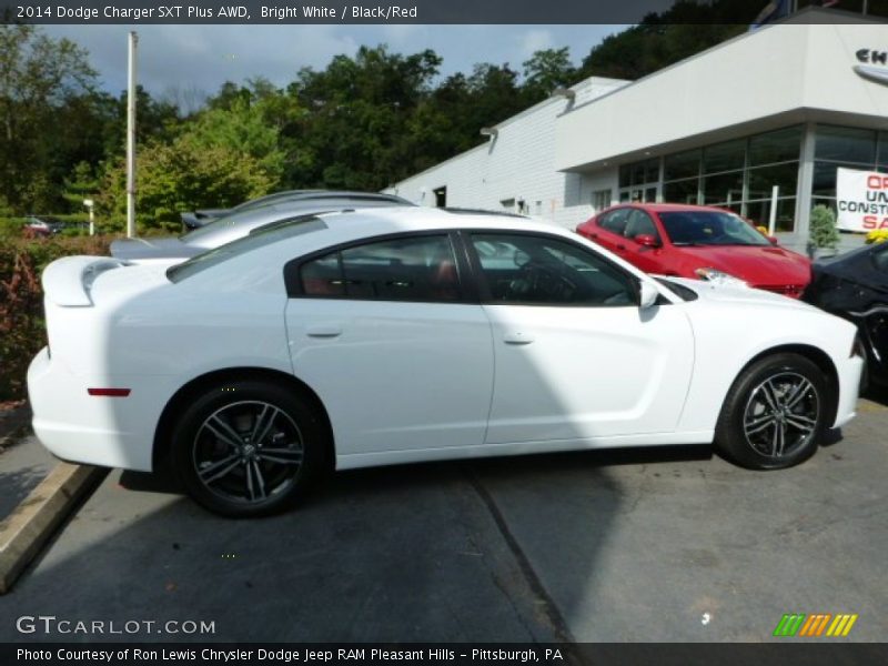 Bright White / Black/Red 2014 Dodge Charger SXT Plus AWD
